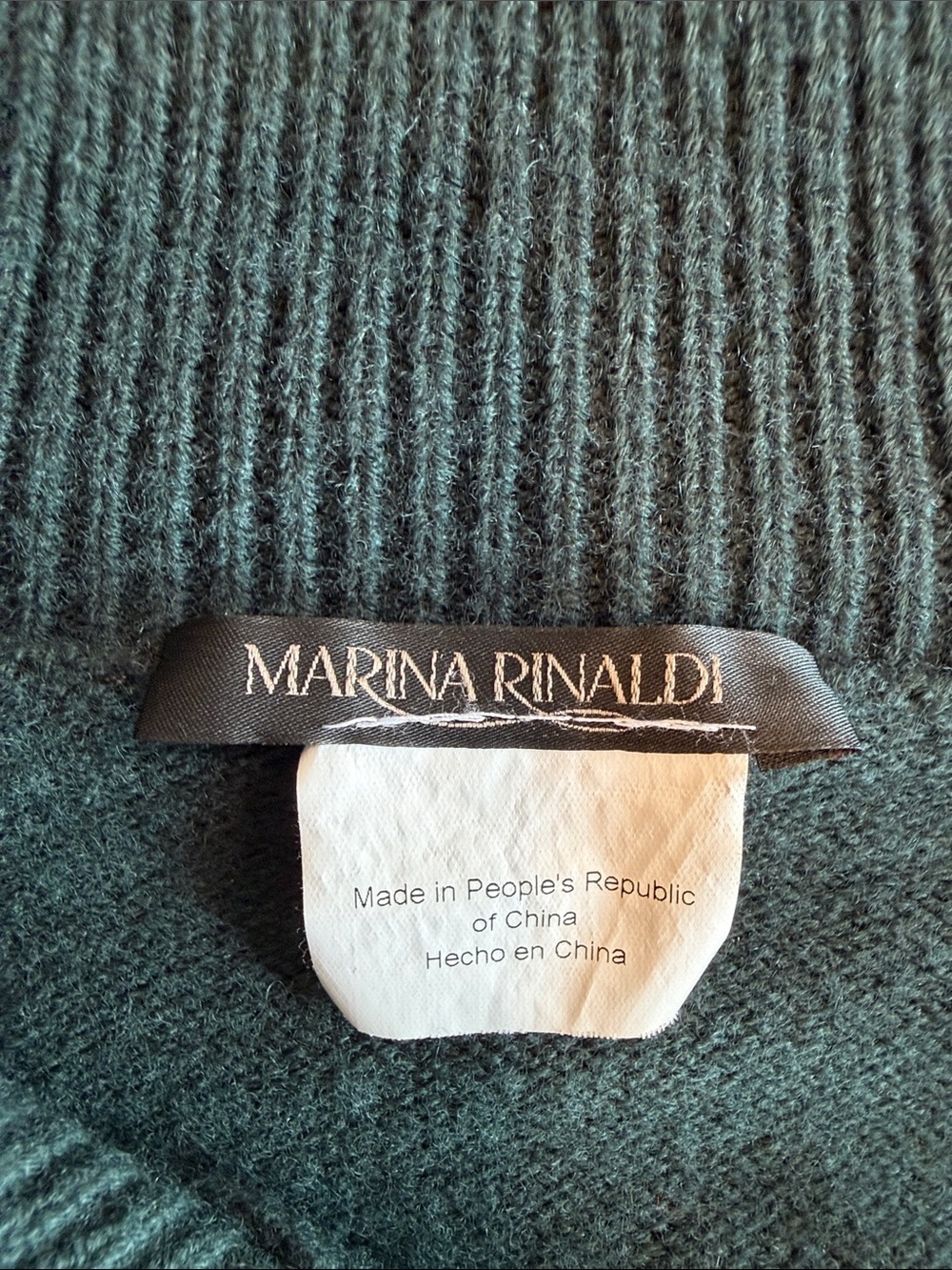 Marina Rinaldi Black Cable-Detail Turtleneck Sweater with Zip - Picture 4 of 5